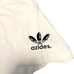 ［azides/袖プリント付き半袖］5ozアジデスTシャツ パロディ おもしろ 面白い プレゼント 3枚目の画像