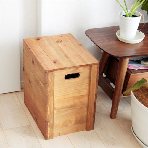 キャスター付きペットボトル収納箱 オークカラー 蓋付き 2リットル 6本