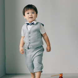 セットアップ 【スーツ】ライトグレーヘリンボーン 選べる 蝶ネクタイ