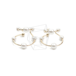 ERG-2063-G【2個入り】パールラウンドイヤーカフ/Pearl Round Earcuffs Earrings 1枚目の画像