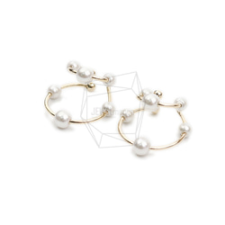 ERG-2063-G【2個入り】パールラウンドイヤーカフ/Pearl Round Earcuffs Earrings 2枚目の画像