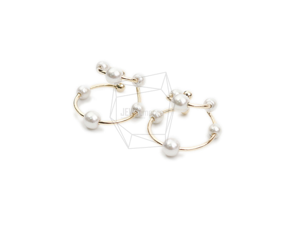 ERG-2063-G【2個入り】パールラウンドイヤーカフ/Pearl Round Earcuffs Earrings 2枚目の画像