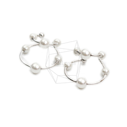 ERG-2063-R【2個入り】パールラウンドイヤーカフ/Pearl Round Earcuffs Earrings 2枚目の画像