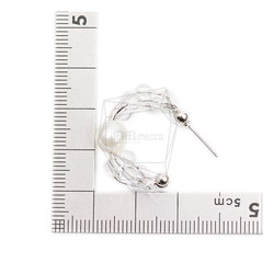 ERG-2064-R [2 件] 珍珠 C 形耳釘，珍珠 C 形耳釘 第5張的照片