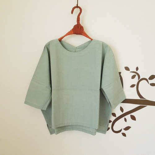 新作ウエア SALE】bighug holy ブラウス イカット機先染めTブラウス○グレー シャツ+ブラウス(半袖+袖なし)