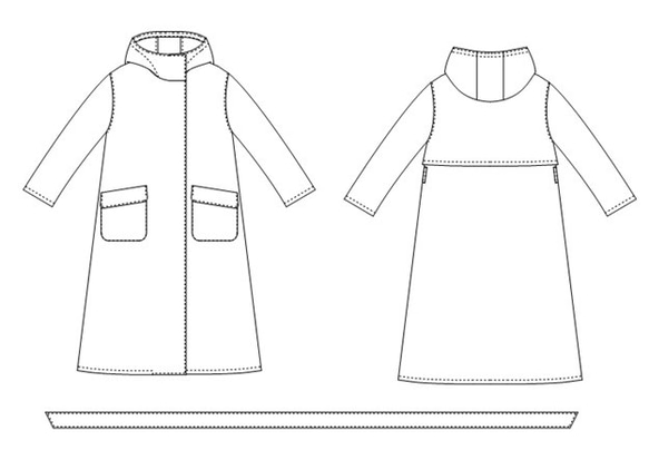 型紙　フード付きコート　A031-P　レディース 11枚目の画像