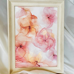 アルコールインクアート 原画 絵画 絵 A4 サイズ 花 絵画 ART WORK