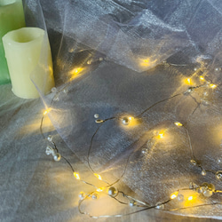 翌日発送【クリスタル オーガンジーとパール小枝ライト】装飾 受付