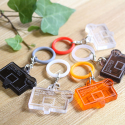 レザー キーホルダー 長方形タイプ☆刻印可☆ヌメ革 本革 レザー