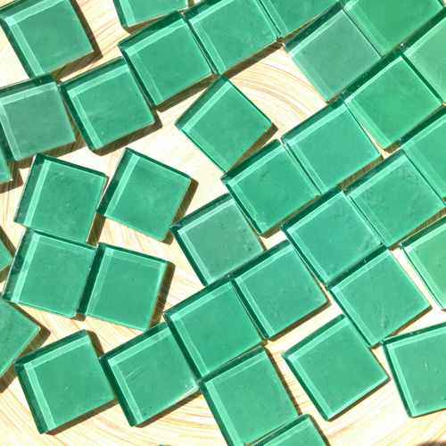 ガラスタイル パーツ 2.5cm角【グリーンミックス】 その他素材 タイル