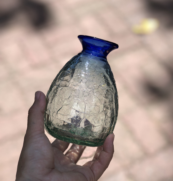 吹きガラス　グラデーション　前浜　花瓶 3枚目の画像