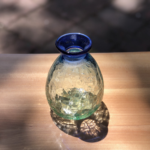 黒青グラデーションのガラス花瓶 空を表現したグラデーションが美しいガラスの花瓶【Ciel - シエル】