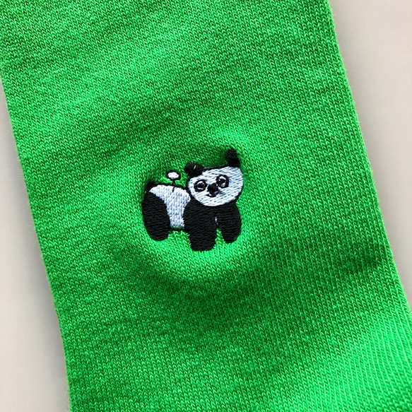 くつした（ミズノマサミ）Panda toy(green)　g-07　日本製 2枚目の画像