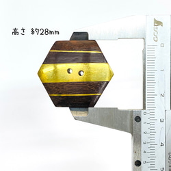 木×真鍮のオリジナルコンビボタン◇三角形 25mm／六角形 32mm 16枚目の画像