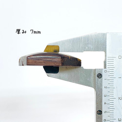 木×真鍮のオリジナルコンビボタン◇三角形 25mm／六角形 32mm 18枚目の画像