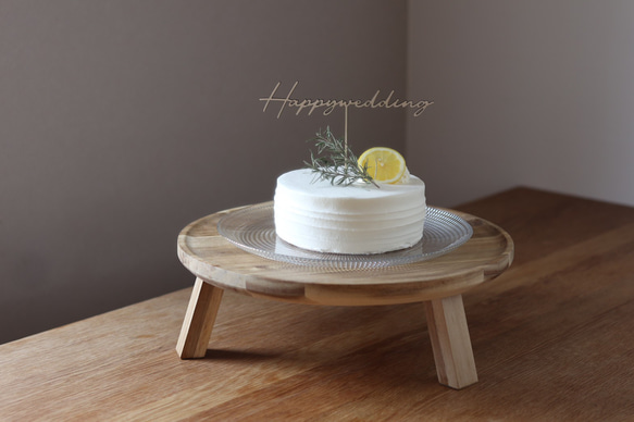 ケーキトッパー 結婚式 ウェディング 木製 ３種類 5枚目の画像