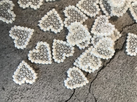 【再販】35ヶ入 ◆ ケミカルモチーフレース ◆ ハート柄 ◆ 日本製 ◆ M-lace-No,117 6枚目の画像