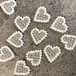 【再販】35ヶ入 ◆ ケミカルモチーフレース ◆ ハート柄 ◆ 日本製 ◆ M-lace-No,117 1枚目の画像