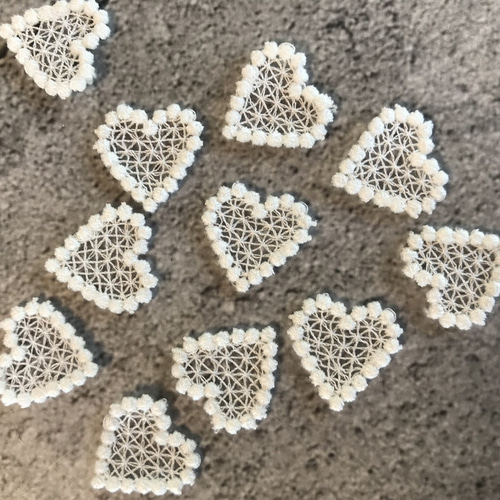 再販】35ヶ入 ◇ ケミカルモチーフレース ◇ ハート柄 ◇ 日本製 ◇ M