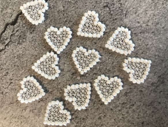 【再販】35ヶ入 ◆ ケミカルモチーフレース ◆ ハート柄 ◆ 日本製 ◆ M-lace-No,117 1枚目の画像