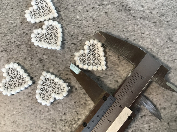 【再販】35ヶ入 ◆ ケミカルモチーフレース ◆ ハート柄 ◆ 日本製 ◆ M-lace-No,117 7枚目の画像