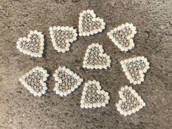 【再販】35ヶ入 ◆ ケミカルモチーフレース ◆ ハート柄 ◆ 日本製 ◆ M-lace-No,117 8枚目の画像