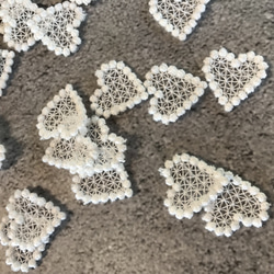 【再販】35ヶ入 ◆ ケミカルモチーフレース ◆ ハート柄 ◆ 日本製 ◆ M-lace-No,117 3枚目の画像