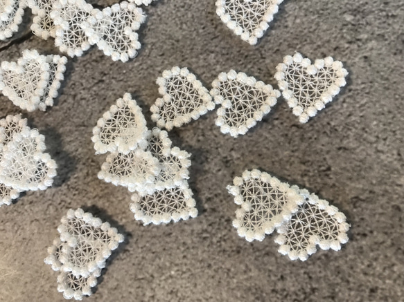【再販】35ヶ入 ◆ ケミカルモチーフレース ◆ ハート柄 ◆ 日本製 ◆ M-lace-No,117 3枚目の画像