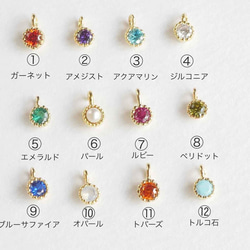 誕生石で選ぶ 私だけのツバメ ピアス・イヤリング  ゴールド 3枚目の画像