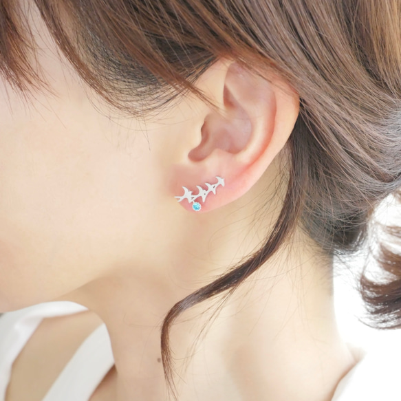 誕生石で選ぶ 私だけのツバメ ピアス・イヤリング  ゴールド 10枚目の画像