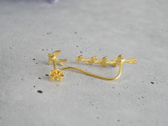 誕生石で選ぶ 私だけのツバメ ピアス・イヤリング  ゴールド 7枚目の画像