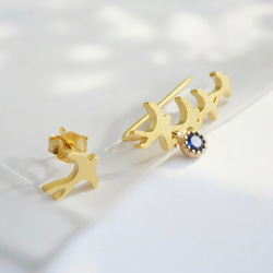 誕生石で選ぶ 私だけのツバメ ピアス・イヤリング  ゴールド 12枚目の画像