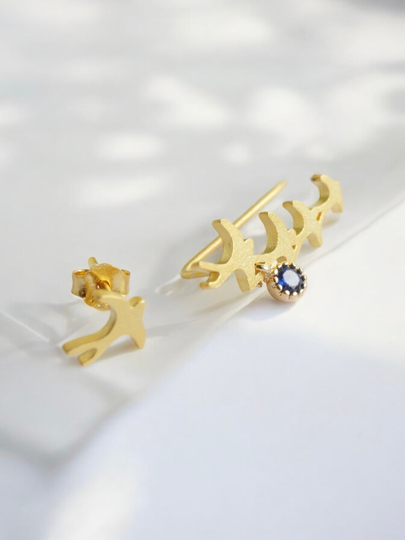 誕生石で選ぶ 私だけのツバメ ピアス・イヤリング  ゴールド 12枚目の画像