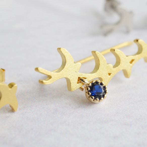 誕生石で選ぶ 私だけのツバメ ピアス・イヤリング  ゴールド 2枚目の画像