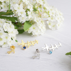 誕生石で選ぶ 私だけのツバメ ピアス・イヤリング  ゴールド 9枚目の画像