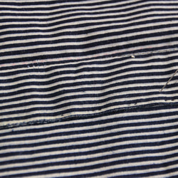 藍染浴衣　濃紺×グレー　さっぱりした細いストライプが粋　小柄さん向け　お袖ロング　裄66ｃｍ　木綿 2枚目の画像