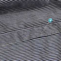 藍染浴衣　濃紺×グレー　さっぱりした細いストライプが粋　小柄さん向け　お袖ロング　裄66ｃｍ　木綿 3枚目の画像