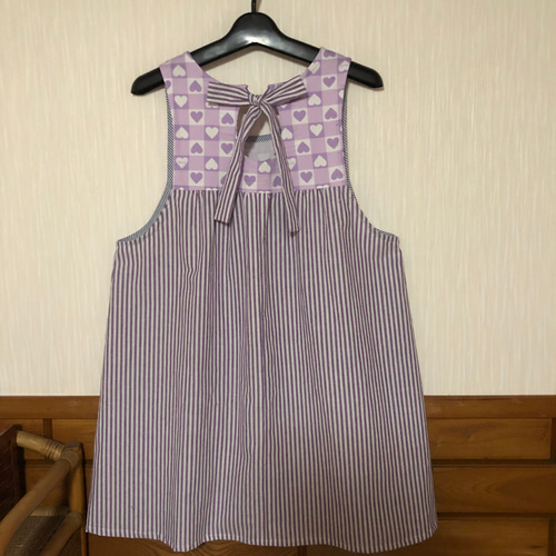 エプロン 保育士 介護士 紫 ハート エプロン nobuhiro 通販