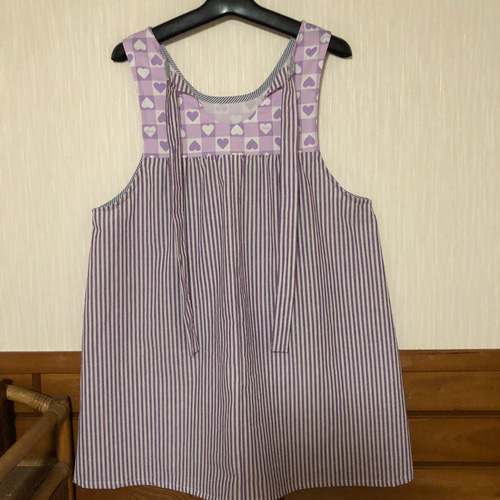 エプロン 保育士 介護士 紫 ハート エプロン nobuhiro 通販