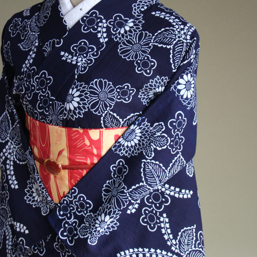 専用です❣️藍染　手染め　木綿着物　単衣　少し訳あり　裄丈約68 お着物通の方へ❣️ 藍染 手染め 木綿着物 単衣 浴衣 少し訳あり 裄丈約68 お