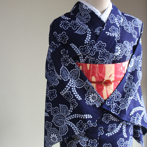 専用です❣️藍染 手染め 木綿着物 単衣 少し訳あり 裄丈約68 お着物通