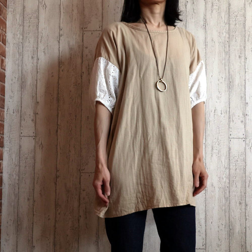 サイズも豊富なM～6L 選べる4サイズ】甘めぷっくりレース袖 柔らかW