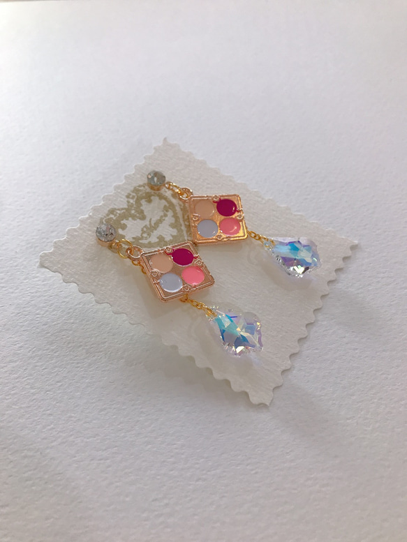 makeup pallet pierce♡コスメモチーフのピアス♡女心アイテムアクセサリー♡ 6枚目の画像