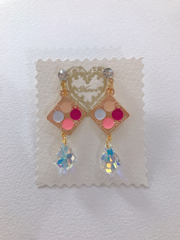 makeup pallet pierce♡コスメモチーフのピアス♡女心アイテムアクセサリー♡ 5枚目の画像