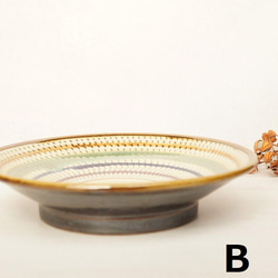 【Y様ご予約】壺屋焼 幸陶器 『飛びカンナ　グリーン』7寸皿　4枚セット　やちむん 9枚目の画像