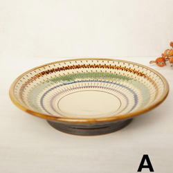 【Y様ご予約】壺屋焼 幸陶器 『飛びカンナ　グリーン』7寸皿　4枚セット　やちむん 4枚目の画像