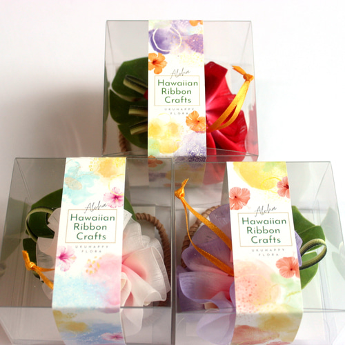 レジンヘアゴム　ピンク　ダイヤ　南国　ハイビスカス風 レジンヘアゴム ピンク ダイヤ 南国 ハイビスカス風