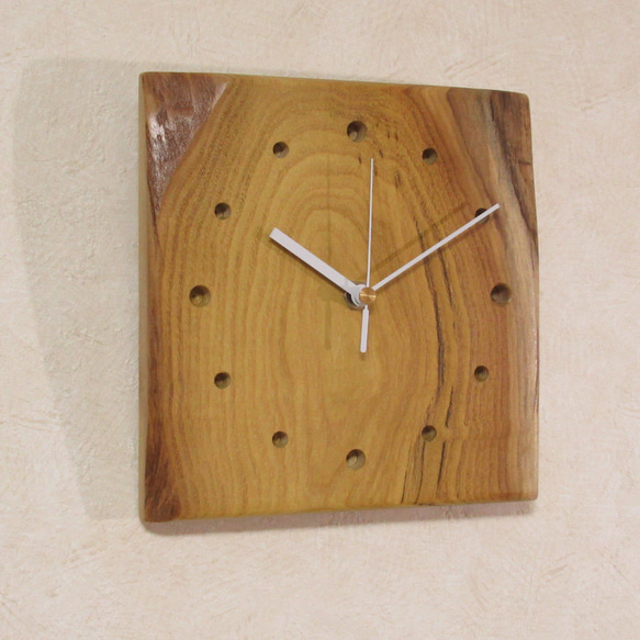 天然木 桑　木製時計31（掛け時計） 3枚目の画像