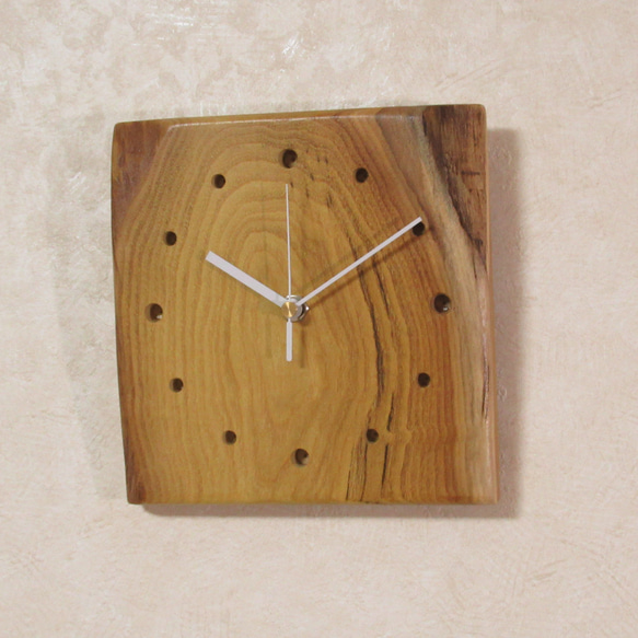 天然木 桑　木製時計31（掛け時計） 2枚目の画像