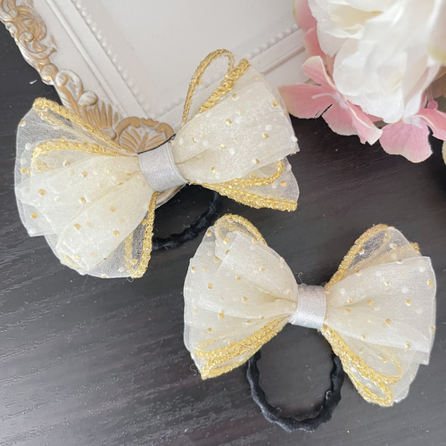 チュールリボン♡ツイン マーメイド♡2 チュールリボン ツイン ハンドメイド リボン